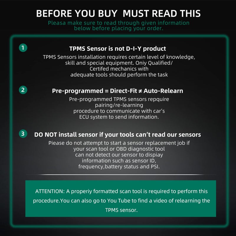 CDWTPS TPMS Sensor,315MHZ Tire Pressure Monitor System for 2005-2006 Chevy | GMC Replaces#15114379 - Image 5